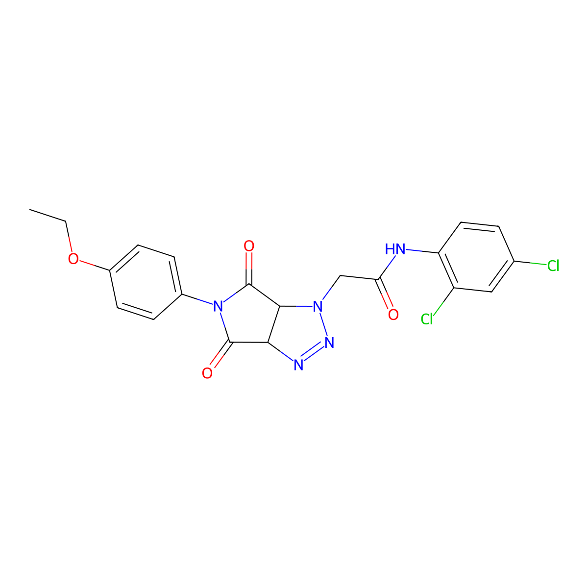 N-(2,4-dichlorophenyl)-2-[5-(4-ethoxyphenyl)-4,6-dioxo-1H,3aH,4H,5H,6H,6aH-pyrrolo[3,4-d][1,2,3]triazol-1-yl]acetamide molecular structure, CAS 1052617-39-6