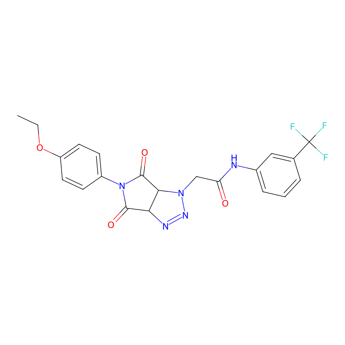 2-(5-(4-ethoxyphenyl)-4,6-dioxo-4,5,6,6a-tetrahydropyrrolo[3,4-d][1,2,3]triazol-1(3aH)-yl)-N-(3-(trifluoromethyl)phenyl)acetamide molecular structure, CAS 1052617-70-5