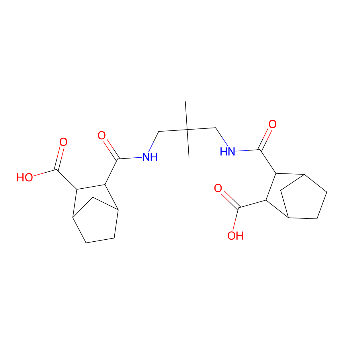 3,3'-[(2,2-Dimethylpropane-1,3-diyl)dicarbamoyl]bisbicyclo[2.2.1]heptane-2-carboxylic acid molecular structure, CAS 1052618-12-8