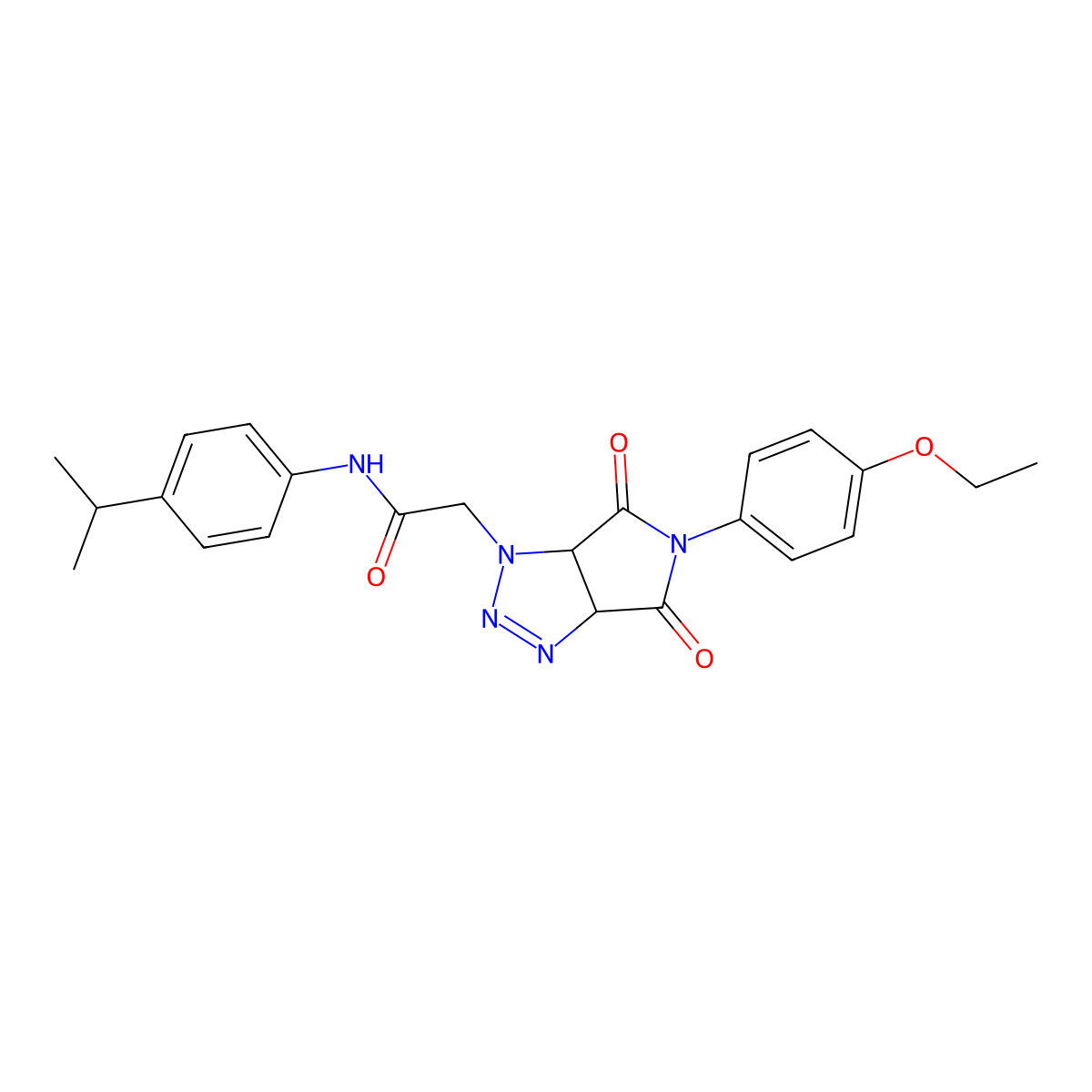 2-(5-(4-ethoxyphenyl)-4,6-dioxo-4,5,6,6a-tetrahydropyrrolo[3,4-d][1,2,3]triazol-1(3aH)-yl)-N-(4-isopropylphenyl)acetamide molecular structure, CAS 1052618-68-4