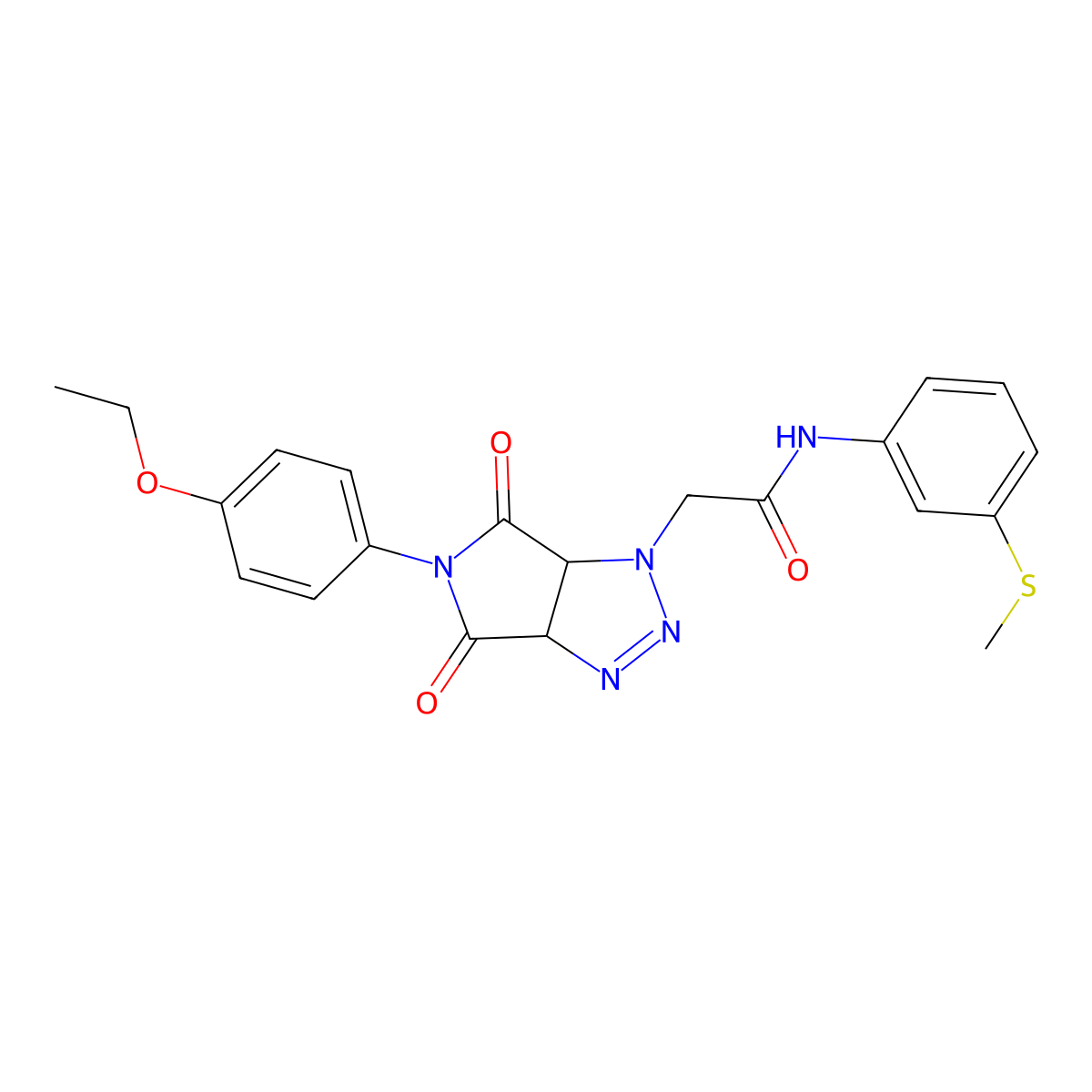 2-(5-(4-ethoxyphenyl)-4,6-dioxo-4,5,6,6a-tetrahydropyrrolo[3,4-d][1,2,3]triazol-1(3aH)-yl)-N-(3-(methylthio)phenyl)acetamide molecular structure, CAS 1052619-64-3