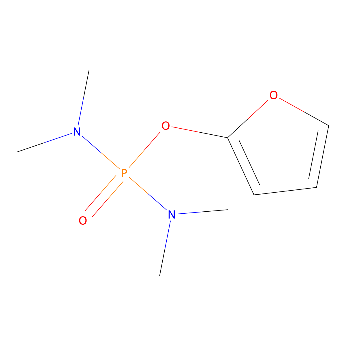 Phosphorodiamidic acid, tetramethyl-, 2-furanyl ester molecular structure, CAS 105262-58-6
