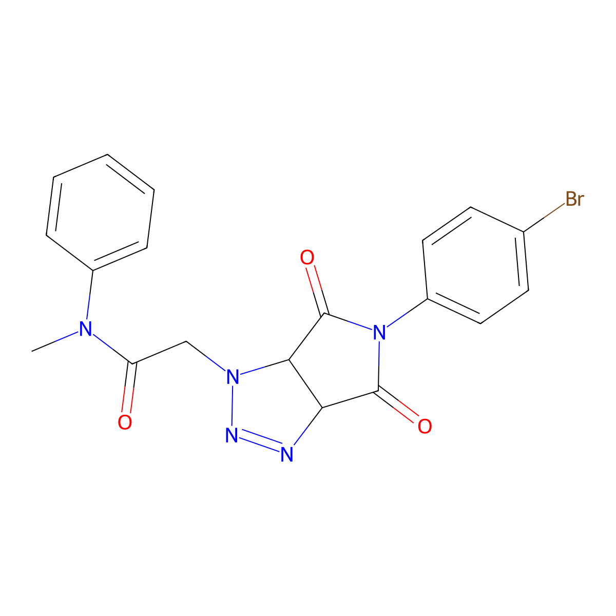2-(5-(4-bromophenyl)-4,6-dioxo-4,5,6,6a-tetrahydropyrrolo[3,4-d][1,2,3]triazol-1(3aH)-yl)-N-methyl-N-phenylacetamide molecular structure, CAS 1052620-18-4