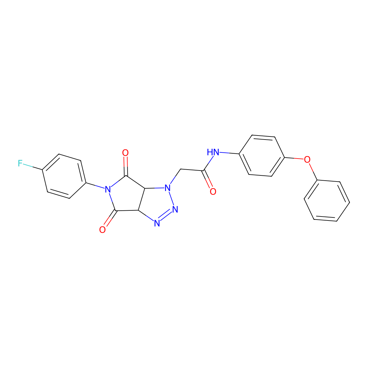 2-(5-(4-fluorophenyl)-4,6-dioxo-4,5,6,6a-tetrahydropyrrolo[3,4-d][1,2,3]triazol-1(3aH)-yl)-N-(4-phenoxyphenyl)acetamide molecular structure, CAS 1052620-98-0