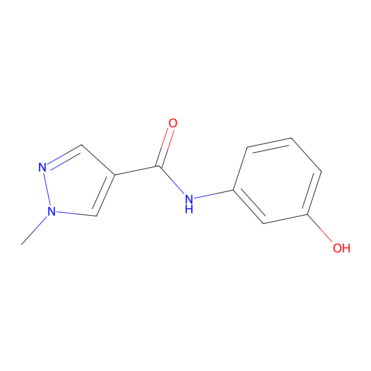 N-(3-hydroxyphenyl)-1-methyl-1H-pyrazole-4-carboxamide molecular structure, CAS 1052629-82-9