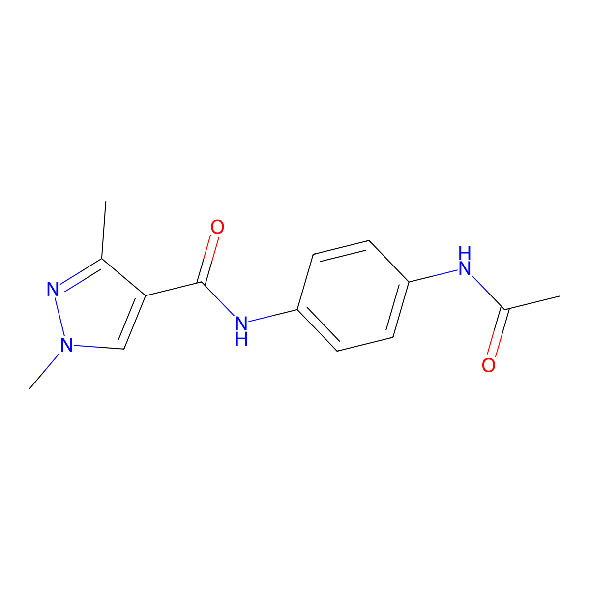 N-(4-acetamidophenyl)-1,3-dimethyl-1H-pyrazole-4-carboxamide molecular structure, CAS 1052631-21-6