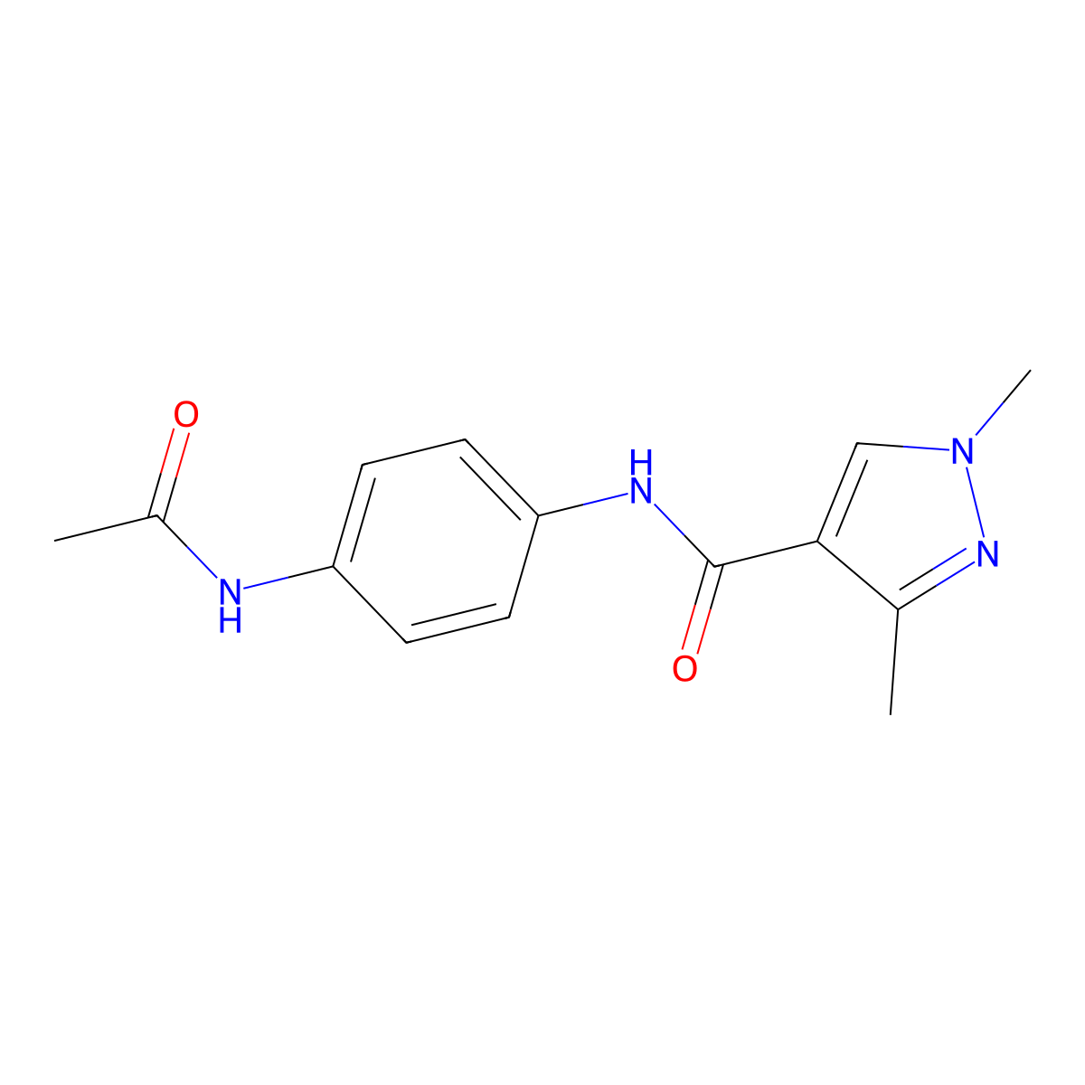 N-(4-acetamidophenyl)-1,3-dimethyl-1H-pyrazole-4-carboxamide molecular structure, CAS 1052631-21-6