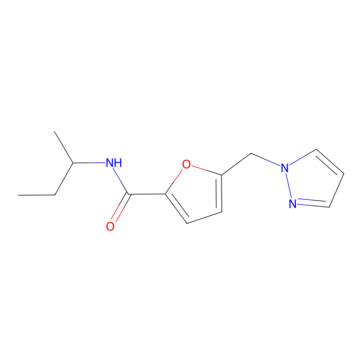 5-((1h-Pyrazol-1-yl)methyl)-N-(sec-butyl)furan-2-carboxamide molecular structure, CAS 1052631-84-1