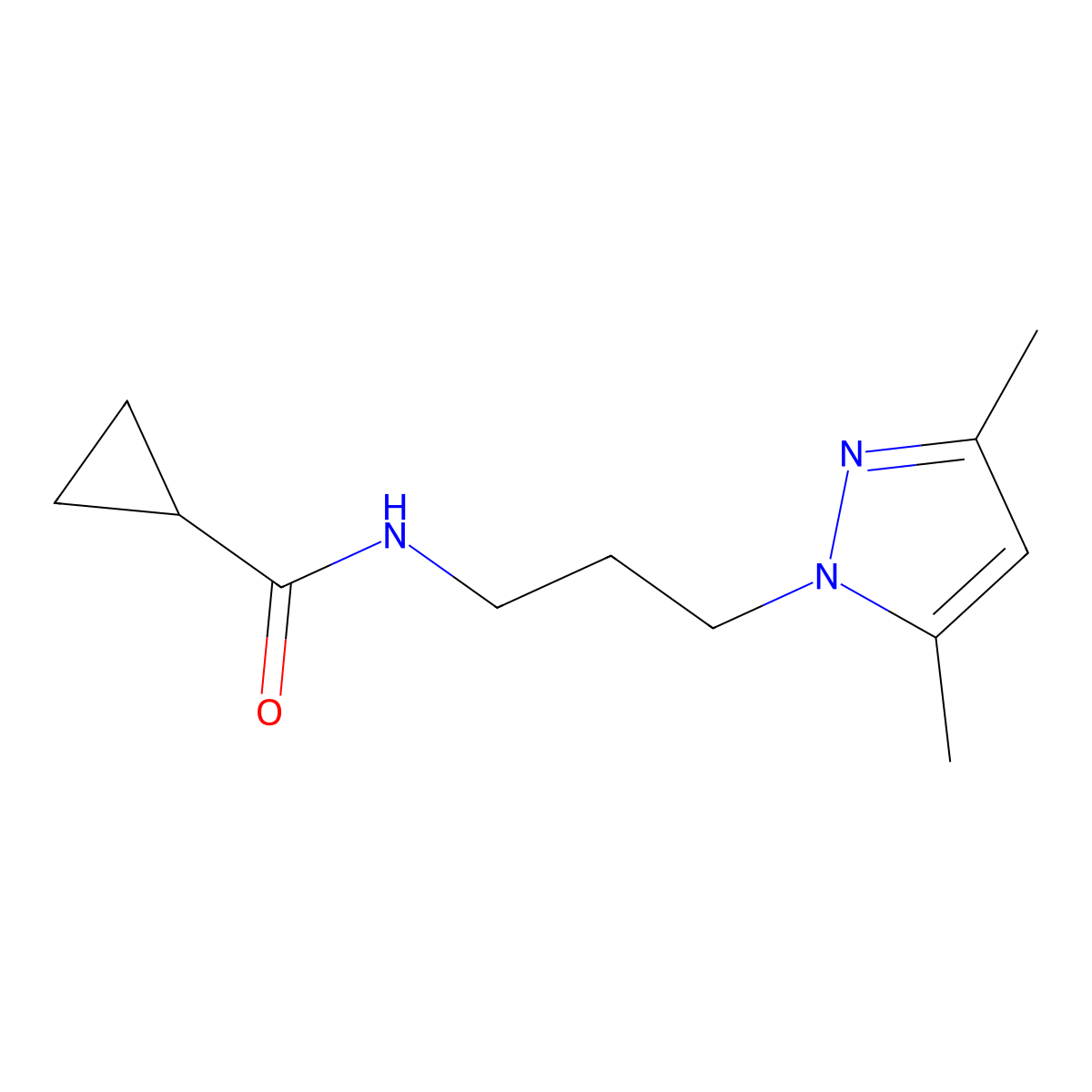 n-(3-(3,5-Dimethyl-1h-pyrazol-1-yl)propyl)cyclopropanecarboxamide molecular structure, CAS 1052633-11-0