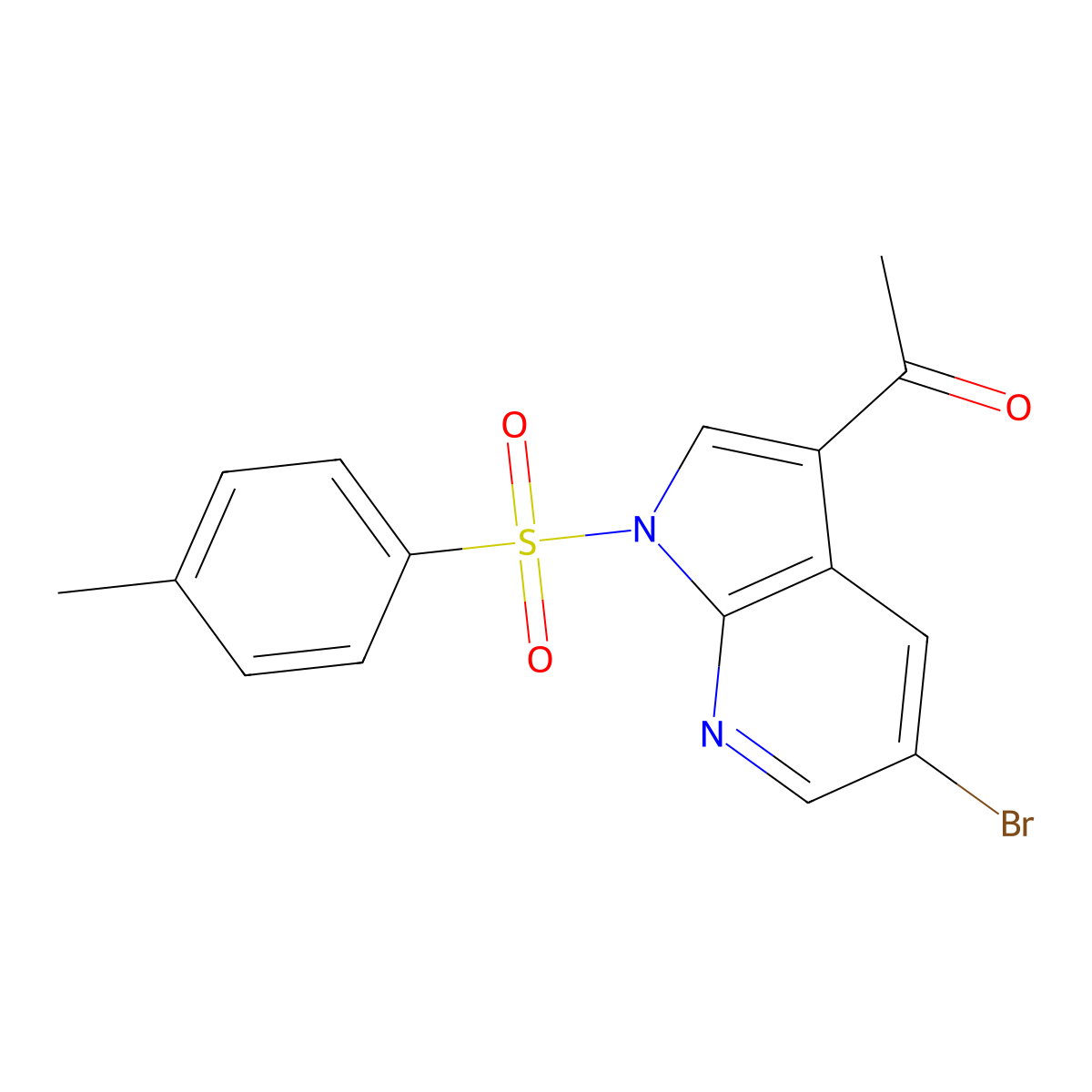 1-(5-Bromo-1-tosyl-1H-pyrrolo[2,3-b]pyridin-3-yl)ethanone molecular structure, CAS 1052633-38-1