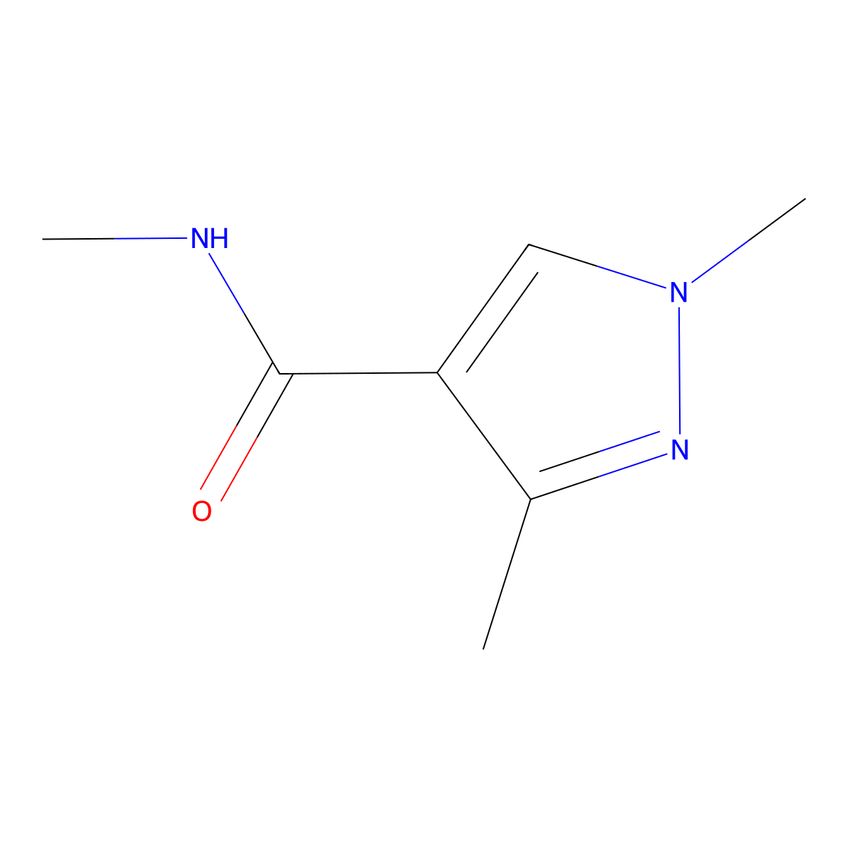 N,1,3-Trimethyl-1H-pyrazole-4-carboxamide molecular structure, CAS 1052636-77-7
