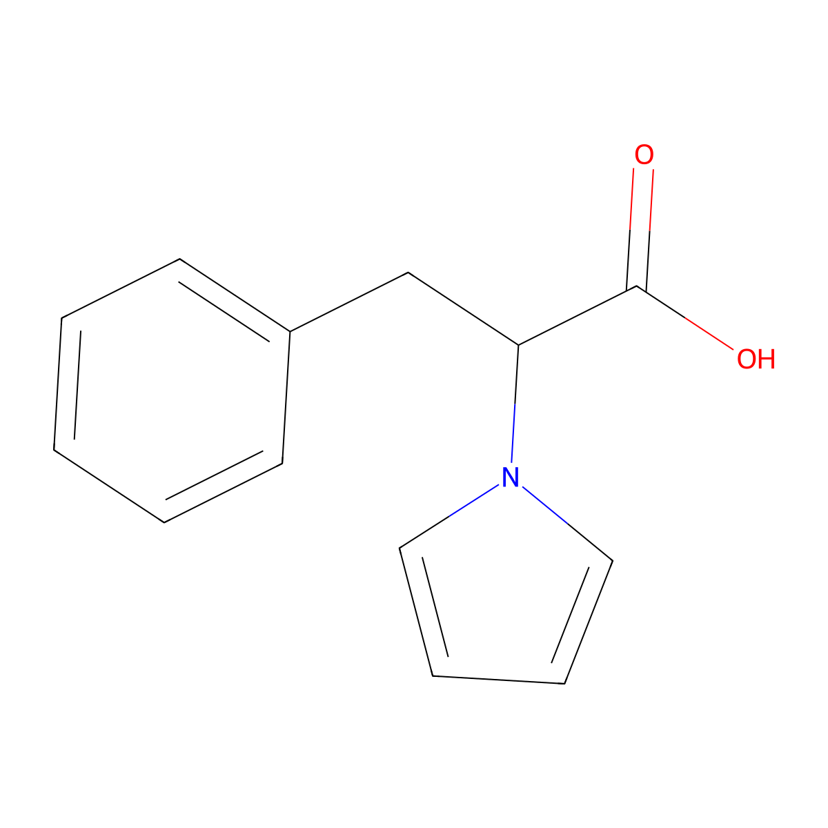 3-Phenyl-2-(1-pyrrolyl)propanoic acid molecular structure, CAS 105264-20-8