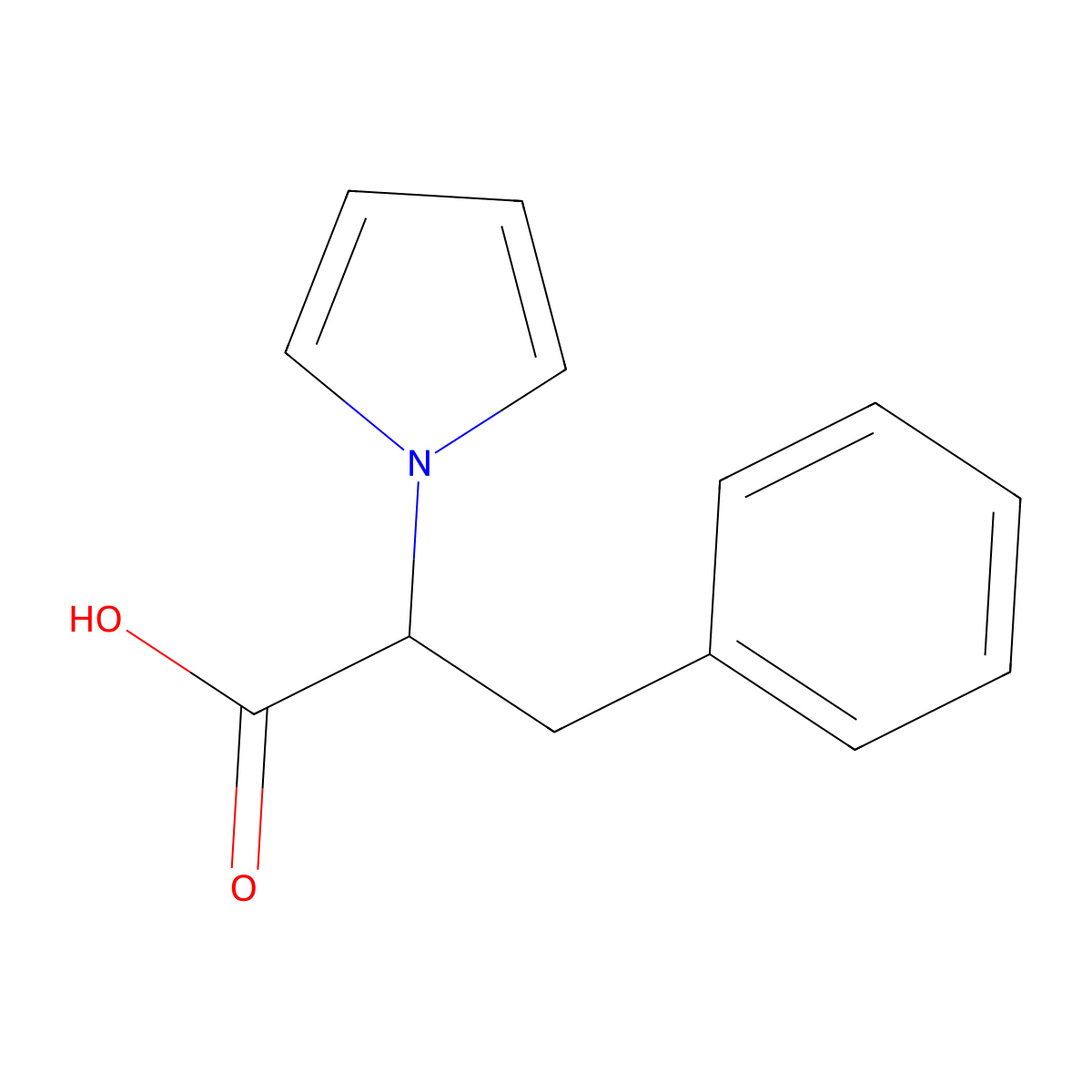 3-Phenyl-2-(1-pyrrolyl)propanoic acid molecular structure, CAS 105264-20-8