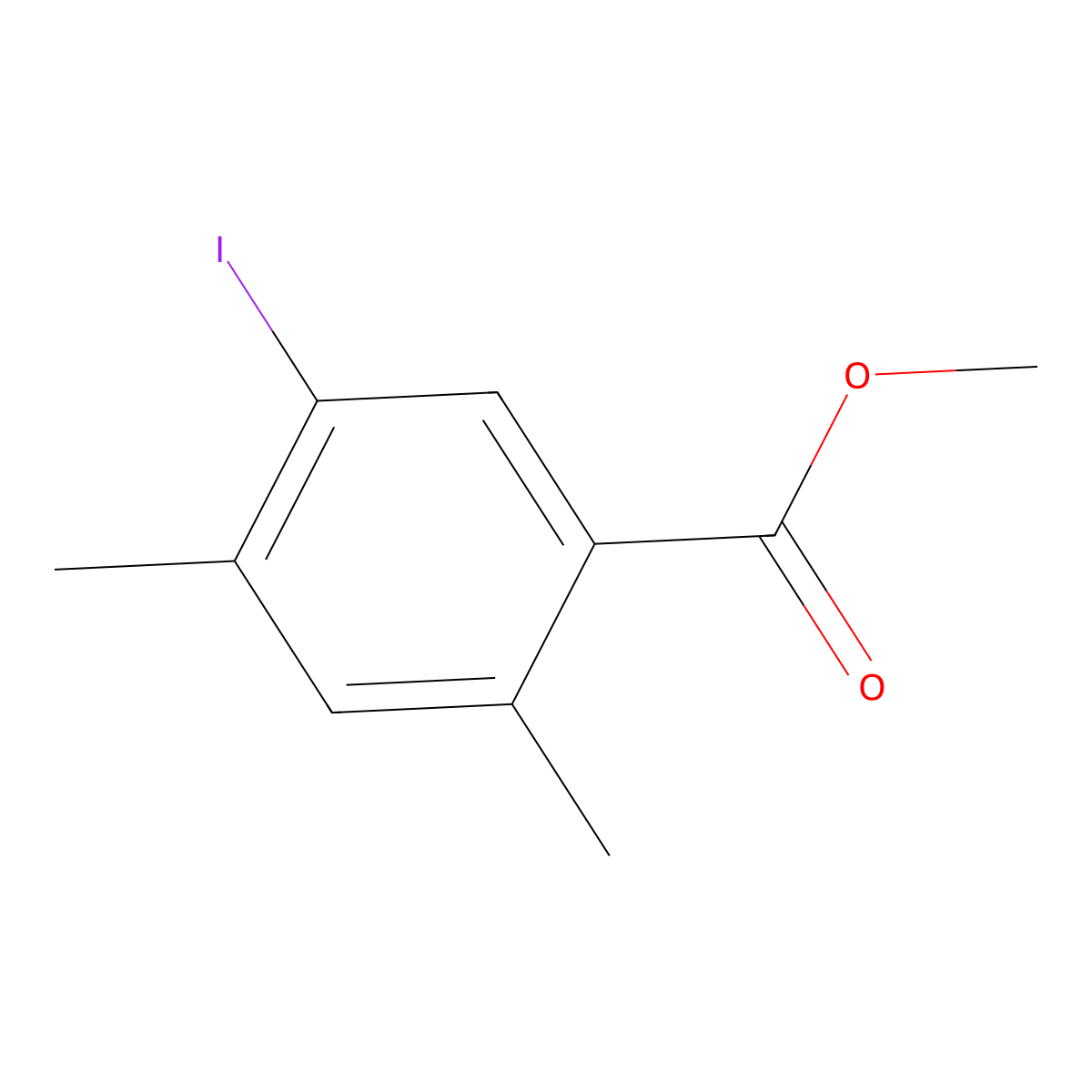 Methyl 5-iodo-2,4-dimethylbenzoate molecular structure, CAS 1052647-27-4