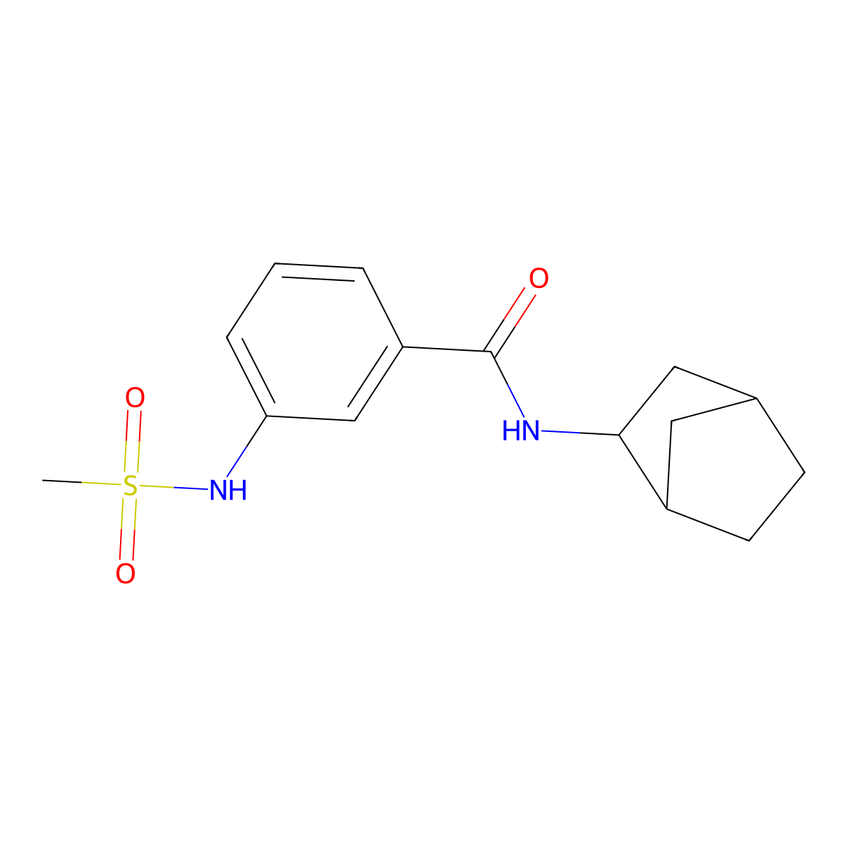 N-(bicyclo[2.2.1]hept-2-yl)-3-[(methylsulfonyl)amino]benzamide molecular structure, CAS 1052650-49-3