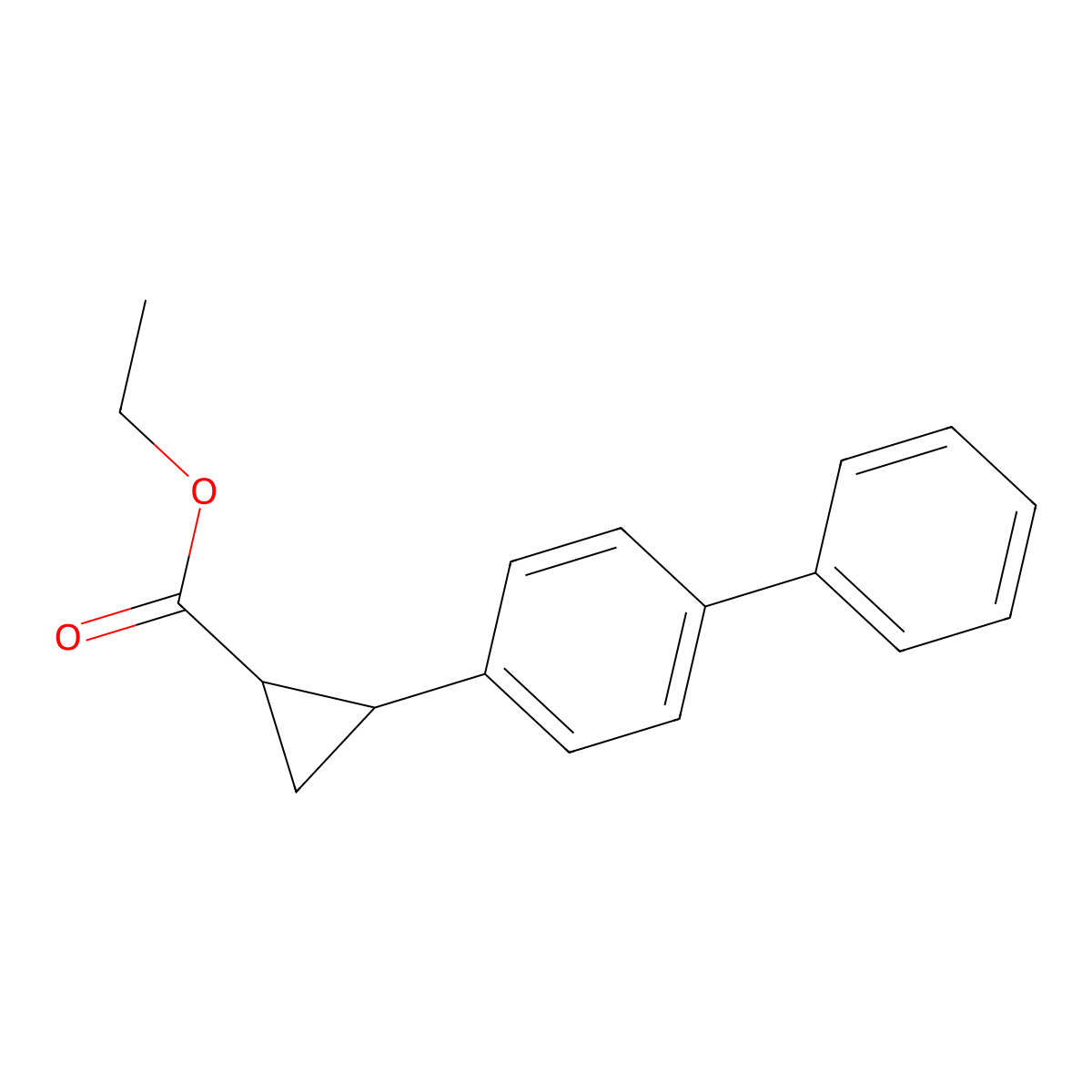 Ethyl 2-(4-phenylphenyl)cyclopropane-1-carboxylate molecular structure, CAS 1052650-70-0
