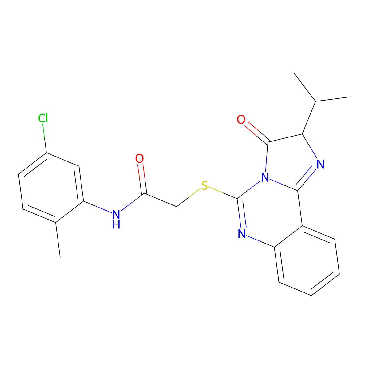 N-(5-chloro-2-methylphenyl)-2-((2-isopropyl-3-oxo-2,3-dihydroimidazo[1,2-c]quinazolin-5-yl)thio)acetamide molecular structure, CAS 1052660-69-1
