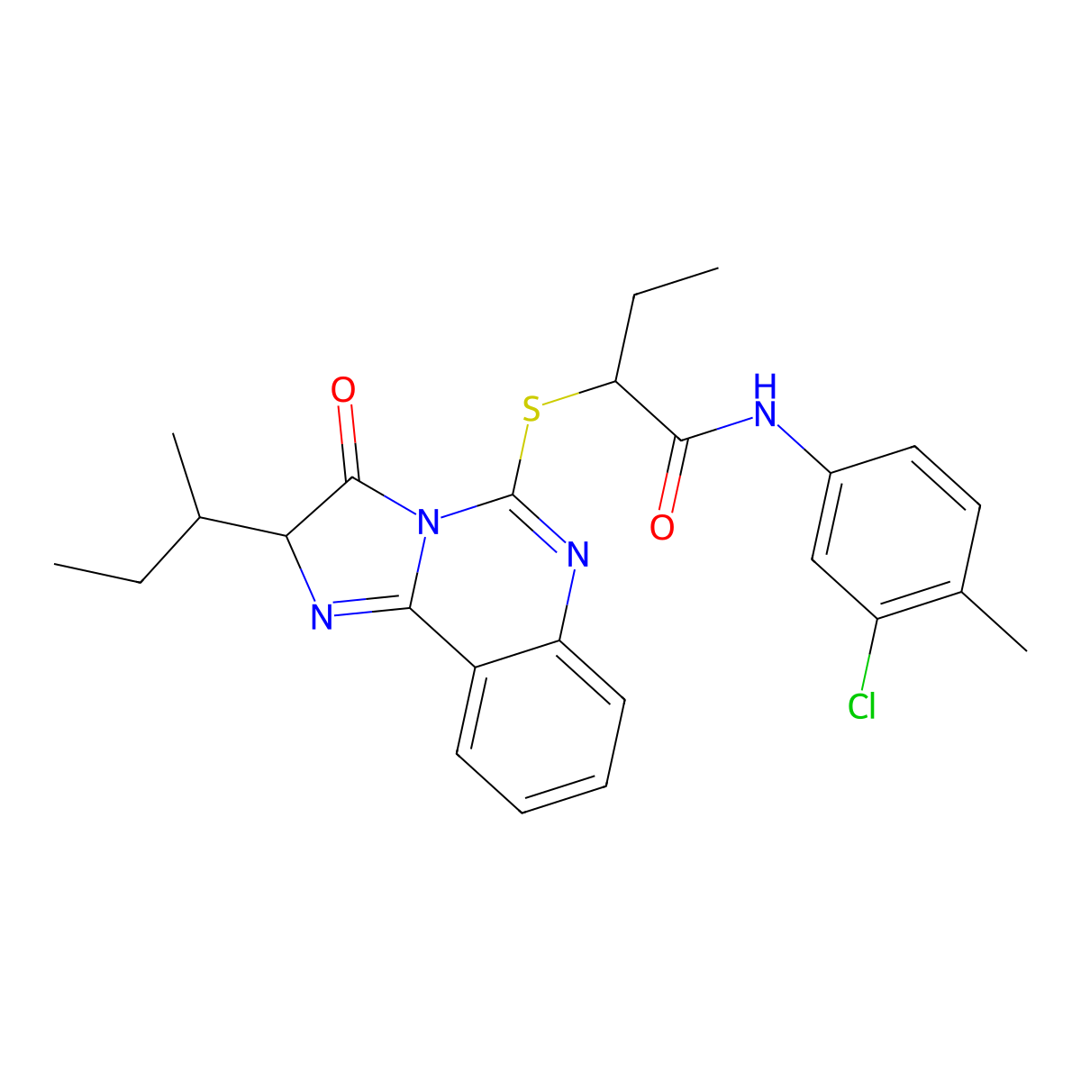 2-{[2-(butan-2-yl)-3-oxo-2H,3H-imidazo[1,2-c]quinazolin-5-yl]sulfanyl}-N-(3-chloro-4-methylphenyl)butanamide molecular structure, CAS 1052661-14-9