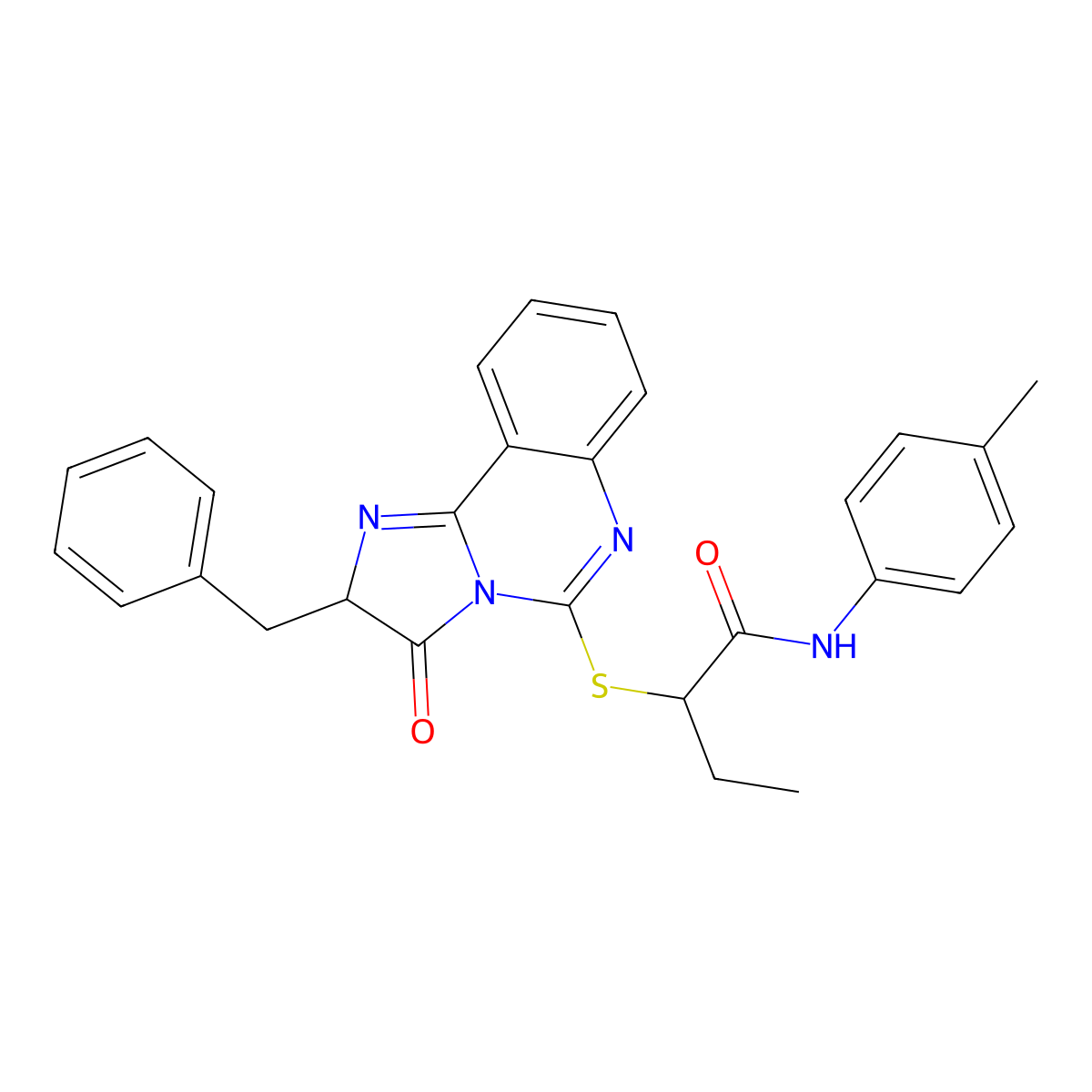 2-((2-benzyl-3-oxo-2,3-dihydroimidazo[1,2-c]quinazolin-5-yl)thio)-N-(p-tolyl)butanamide molecular structure, CAS 1052662-05-1