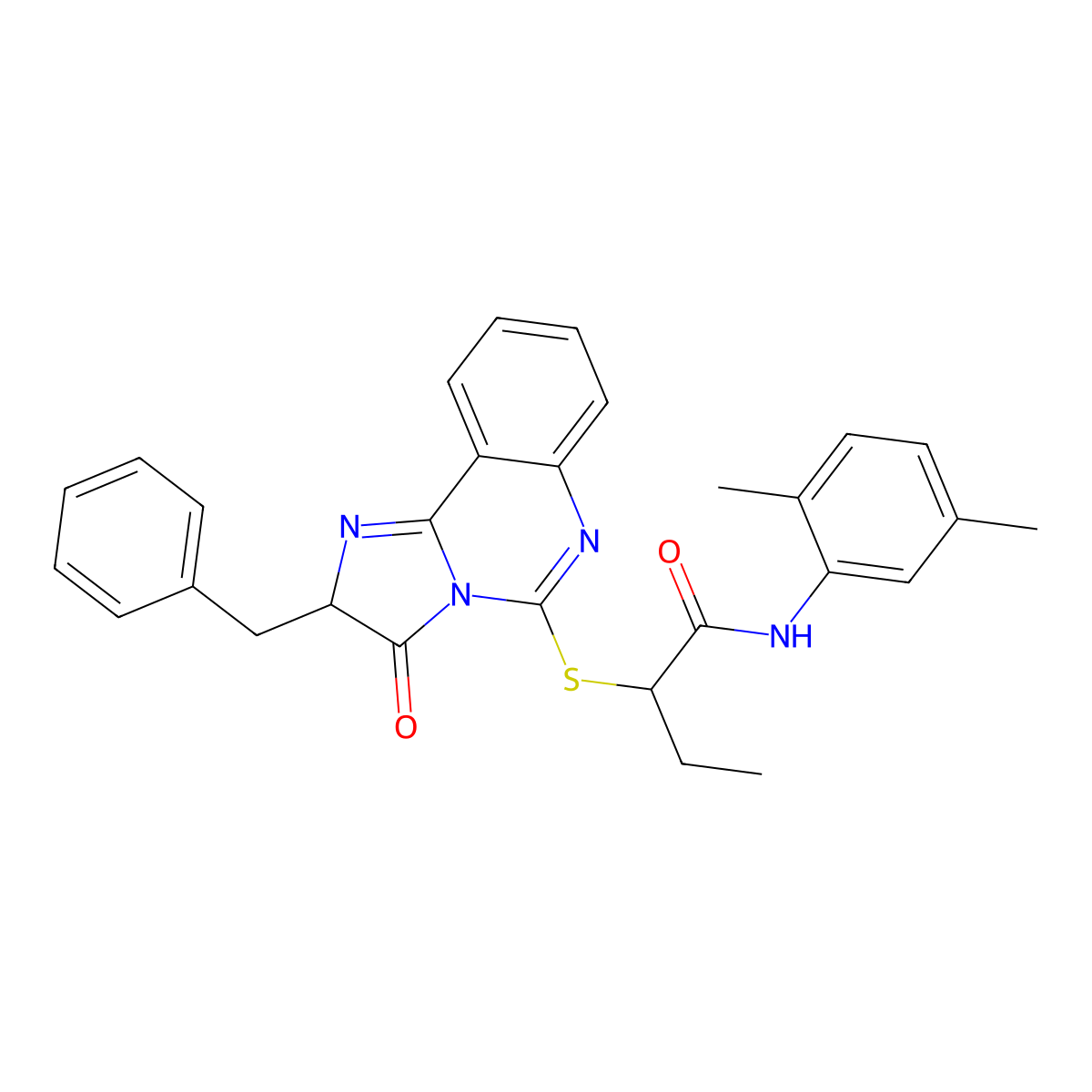 2-({2-benzyl-3-oxo-2H,3H-imidazo[1,2-c]quinazolin-5-yl}sulfanyl)-N-(2,5-dimethylphenyl)butanamide molecular structure, CAS 1052662-50-6