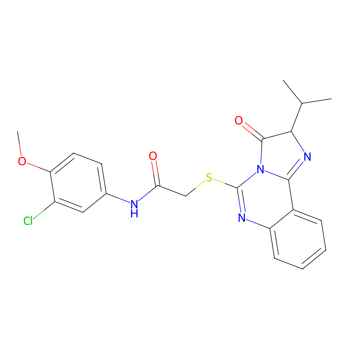 N-(3-chloro-4-methoxyphenyl)-2-((2-isopropyl-3-oxo-2,3-dihydroimidazo[1,2-c]quinazolin-5-yl)thio)acetamide molecular structure, CAS 1052664-03-5