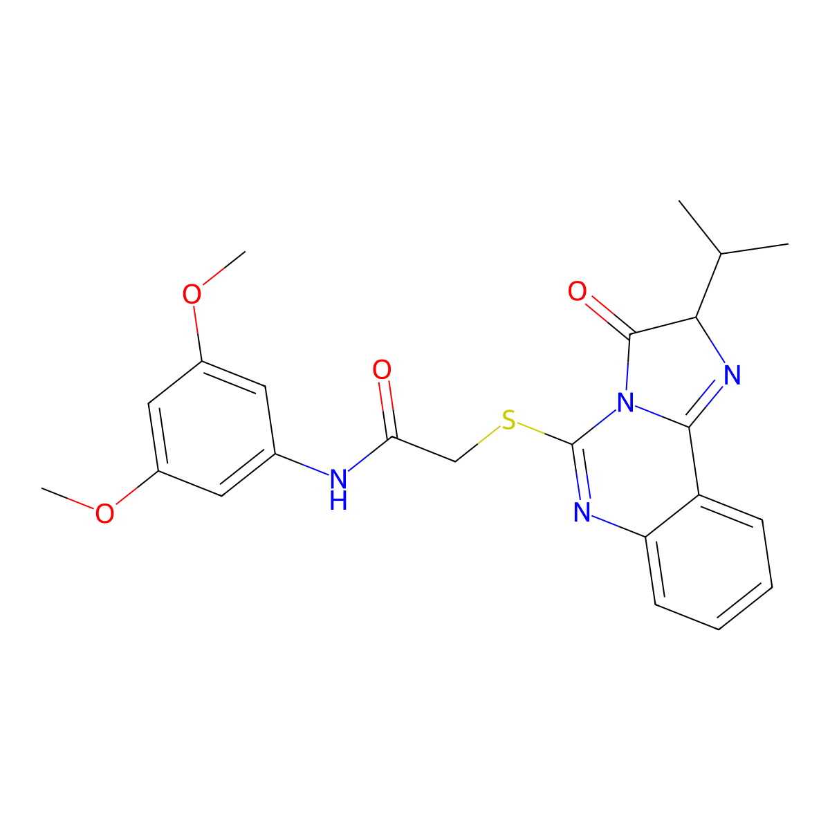 N-(3,5-dimethoxyphenyl)-2-((2-isopropyl-3-oxo-2,3-dihydroimidazo[1,2-c]quinazolin-5-yl)thio)acetamide molecular structure, CAS 1052666-38-2