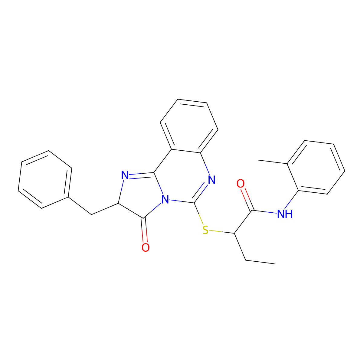 2-((2-benzyl-3-oxo-2,3-dihydroimidazo[1,2-c]quinazolin-5-yl)thio)-N-(o-tolyl)butanamide molecular structure, CAS 1052667-30-7