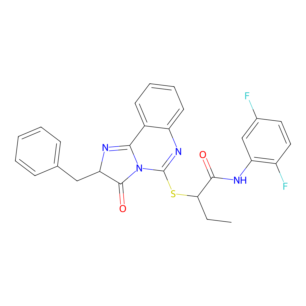 2-((2-benzyl-3-oxo-2,3-dihydroimidazo[1,2-c]quinazolin-5-yl)thio)-N-(2,5-difluorophenyl)butanamide molecular structure, CAS 1052668-22-0