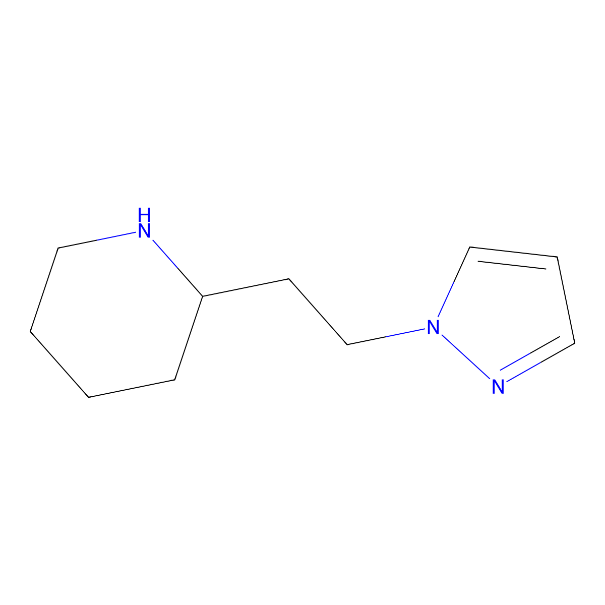 2-[2-(1h-Pyrazol-1-yl)ethyl]piperidine molecular structure, CAS 1052680-10-0