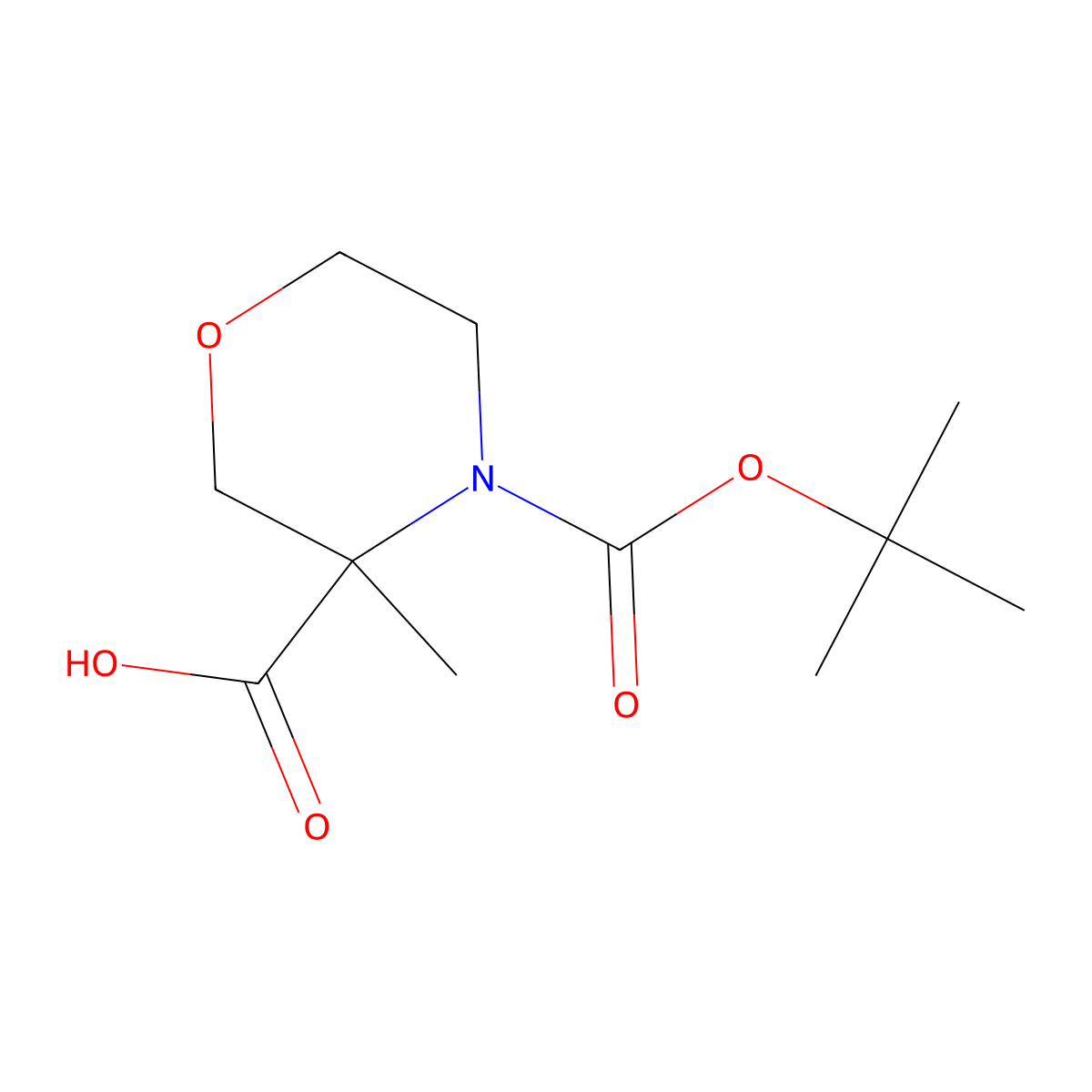 4-((Tert-butoxy)carbonyl)-3-methylmorpholine-3-carboxylic acid molecular structure, CAS 1052680-53-1