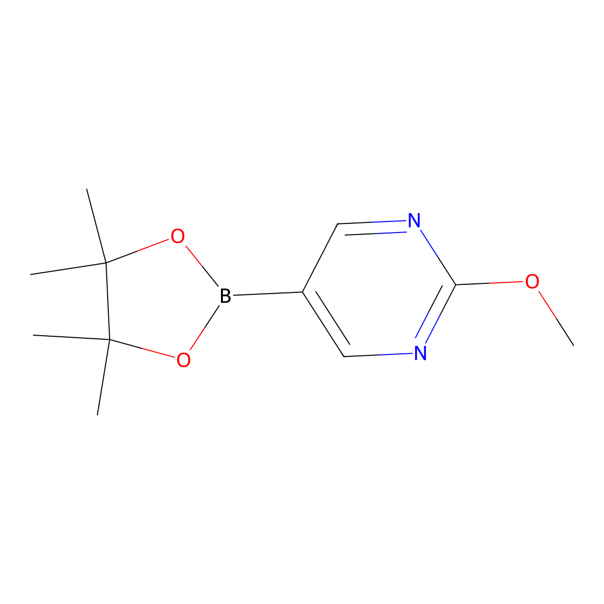 2-Methoxy-5-(4,4,5,5-tetramethyl-1,3,2-dioxaborolan-2-yl)pyrimidine molecular structure, CAS 1052686-60-8