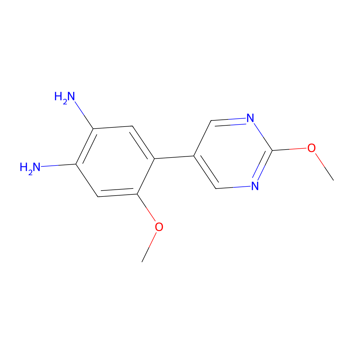 4-Methoxy-5-(2-methoxypyrimidin-5-yl)benzene-1,2-diamine molecular structure, CAS 1052686-70-0