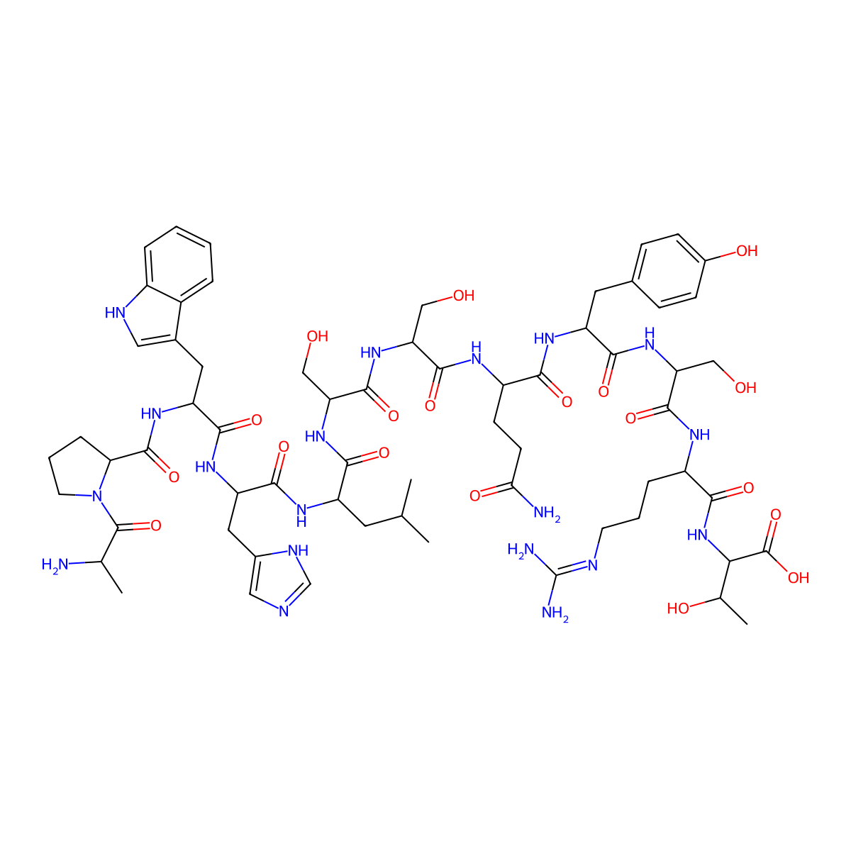 H-Ala-Pro-Trp-His-Leu-Ser-Ser-Gln-Tyr-Ser-Arg-Thr-OH molecular structure, CAS 1052692-86-0
