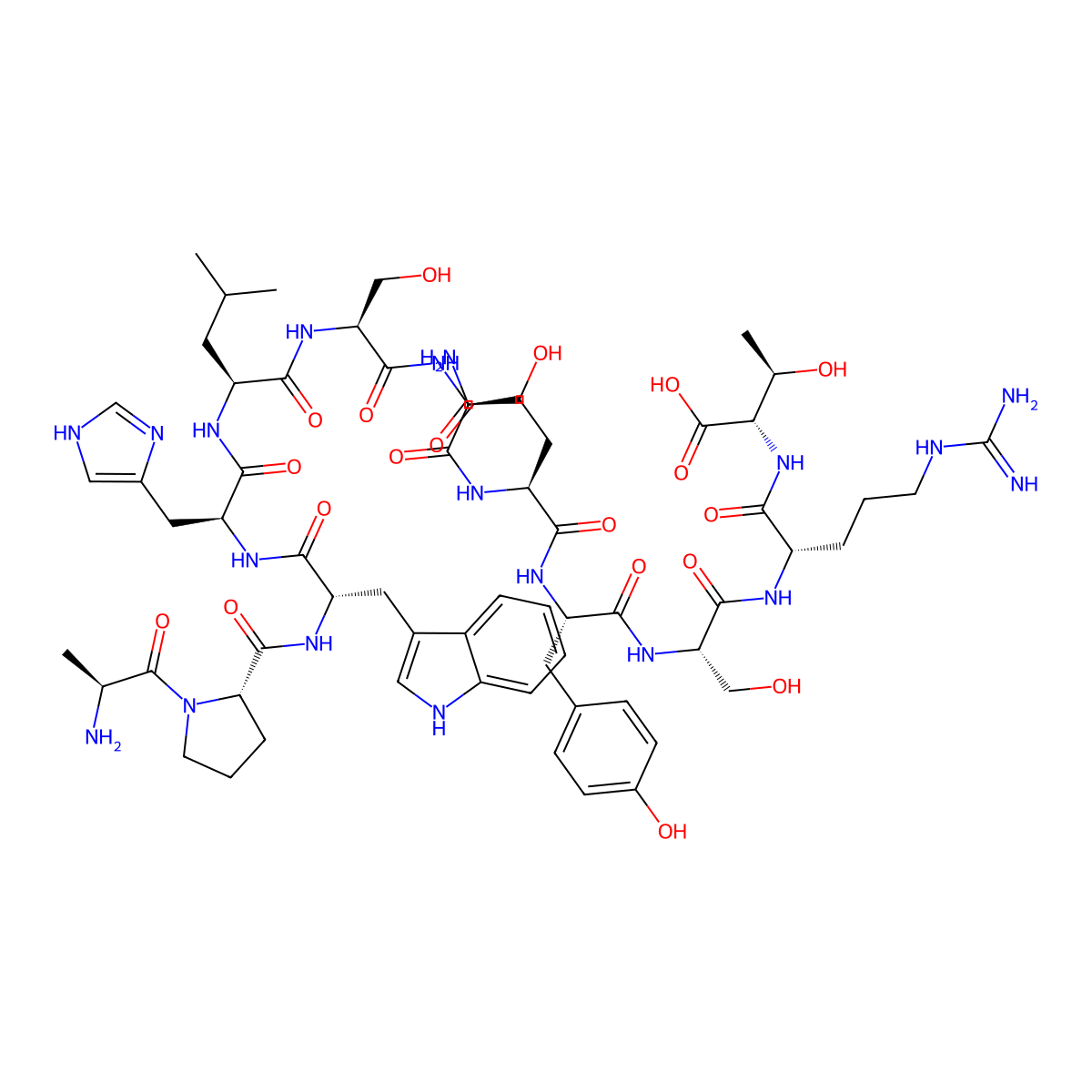 H-Ala-Pro-Trp-His-Leu-Ser-Ser-Gln-Tyr-Ser-Arg-Thr-OH molecular structure, CAS 1052692-86-0