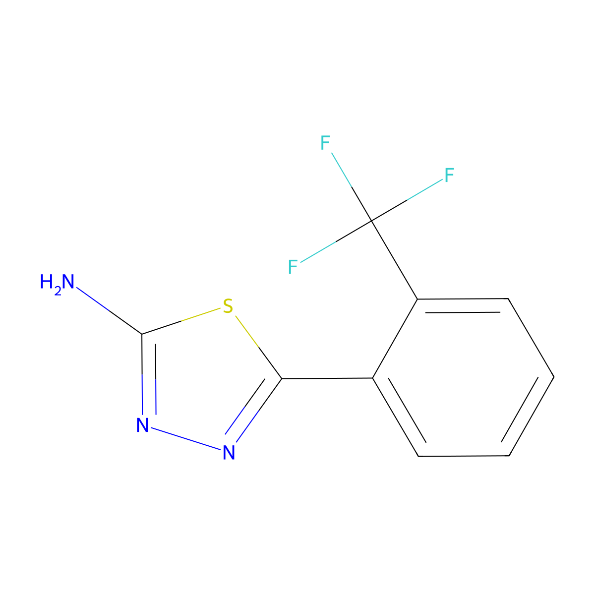 5-(2-(Trifluoromethyl)phenyl)-1,3,4-thiadiazol-2-amine molecular structure, CAS 1052694-84-4