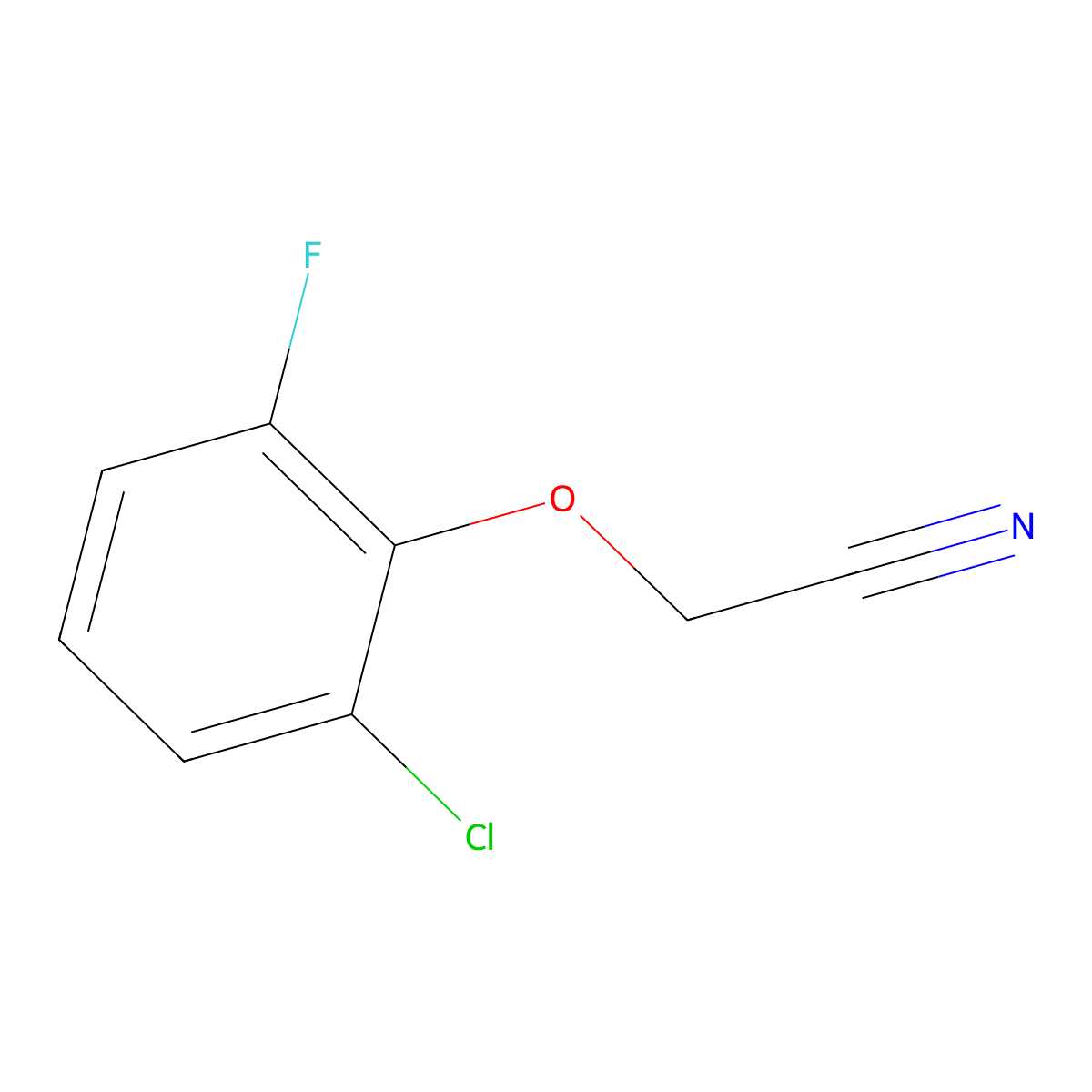 2-(2-Chloro-6-fluorophenoxy)acetonitrile molecular structure, CAS 1052695-60-9