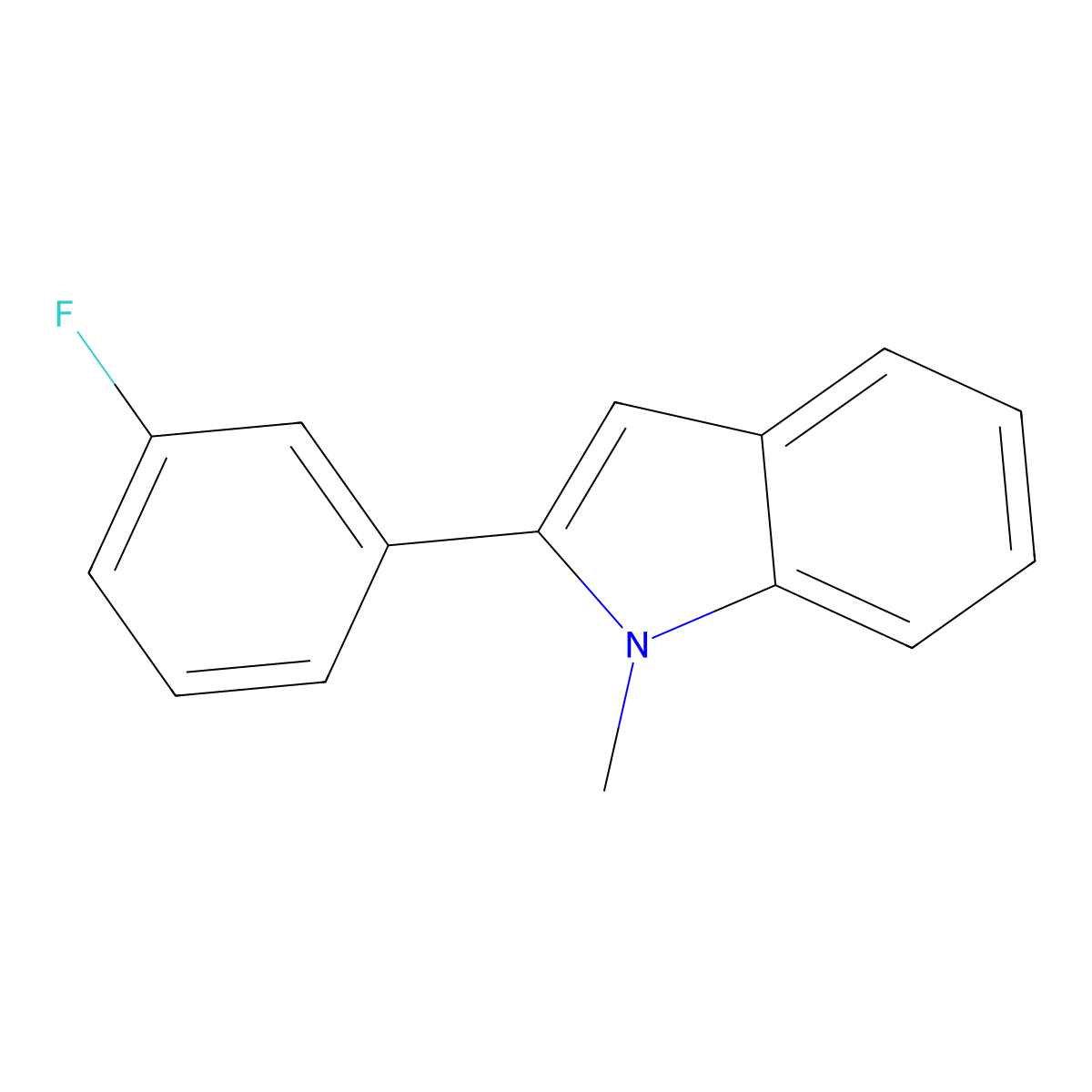 2-(3-Fluorophenyl)-1-methylindole molecular structure, CAS 1052697-05-8