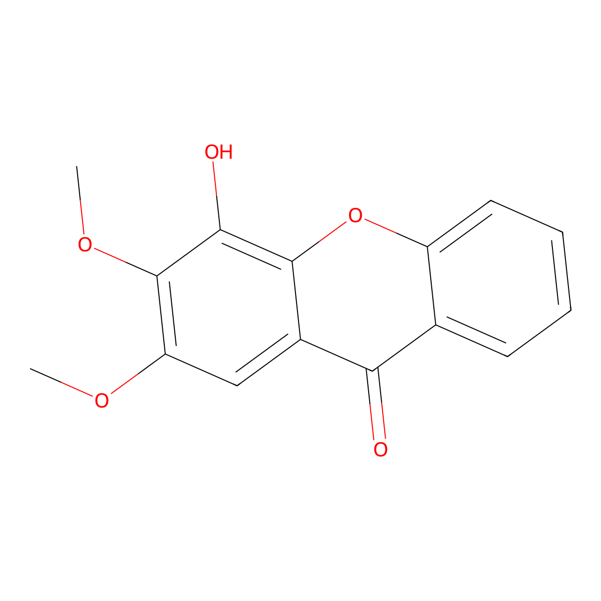 4-Hydroxy-2,3-dimethoxyxanthone molecular structure, CAS 10527-38-5