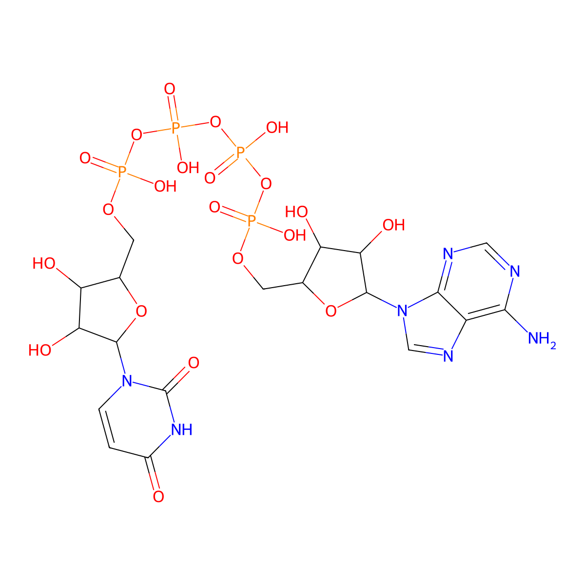 Adenosine(5')tetraphosphate uridine molecular structure, CAS 10527-48-7
