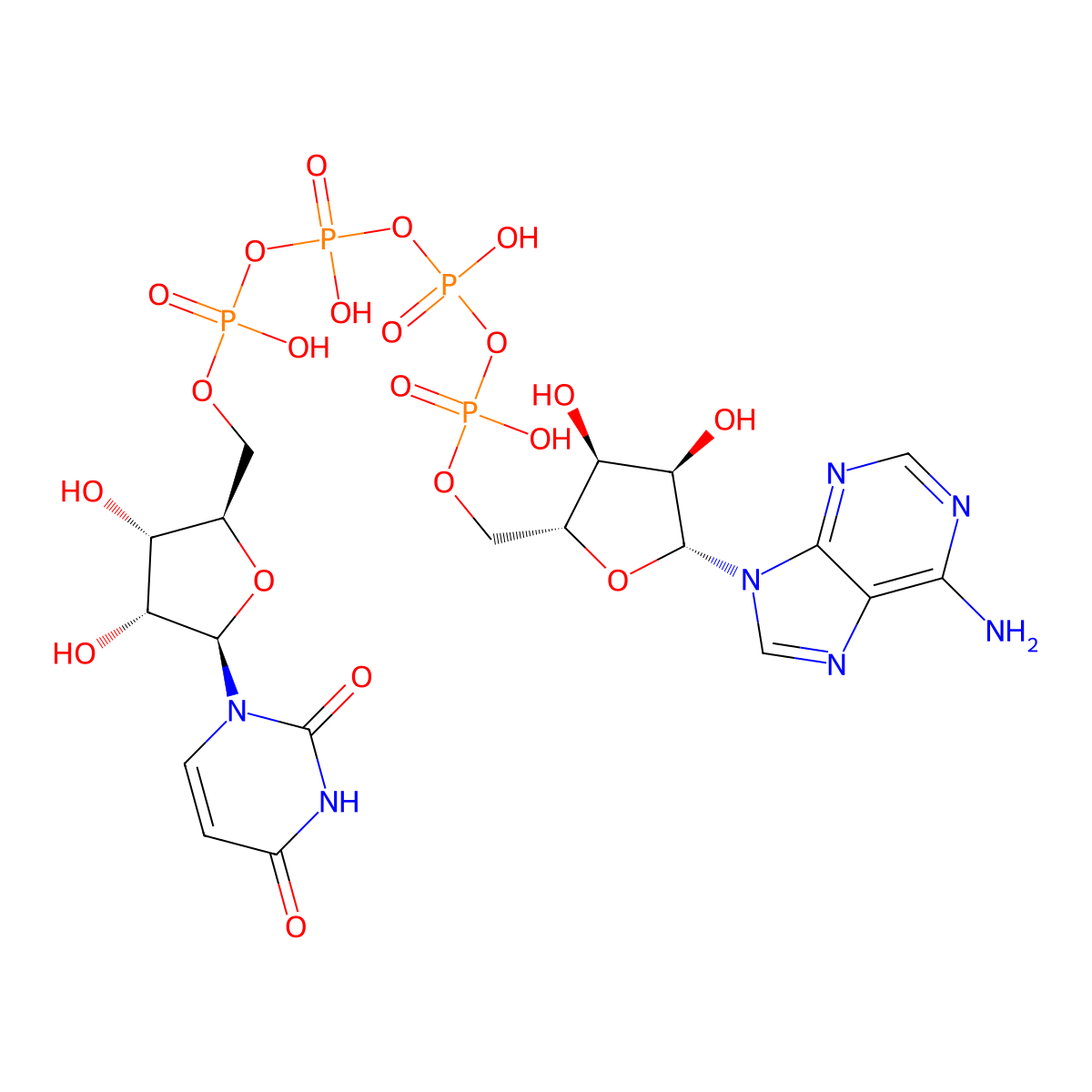 Adenosine(5')tetraphosphate uridine molecular structure, CAS 10527-48-7