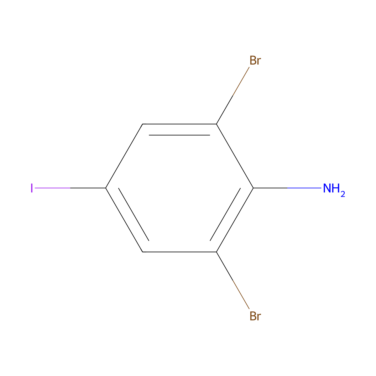 2,6-Dibromo-4-iodoaniline molecular structure, CAS 10527-69-2
