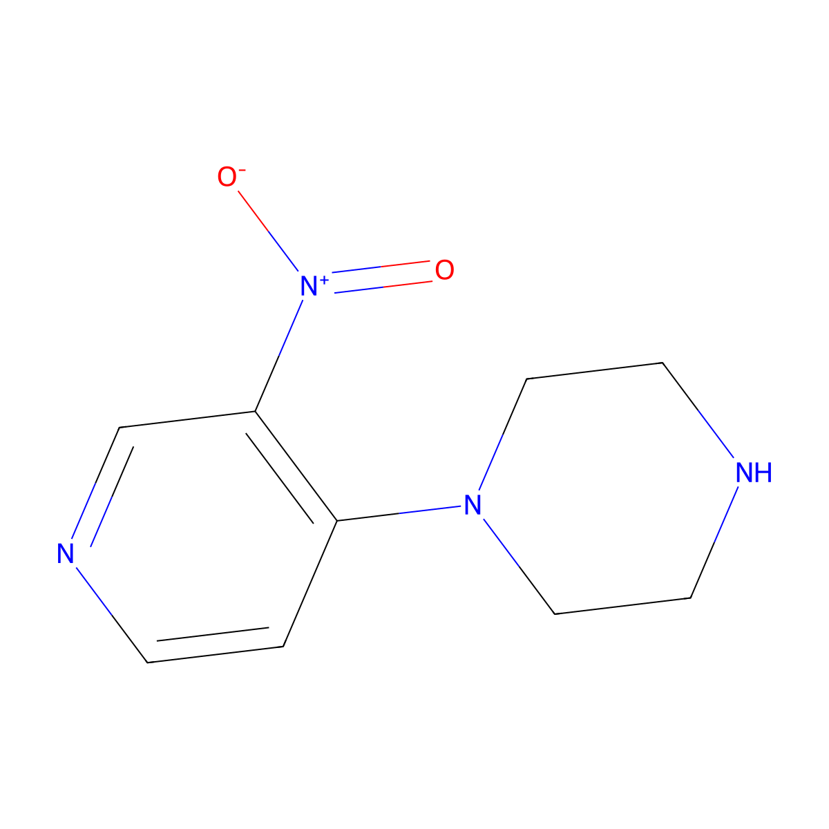 1-(3-Nitropyridin-4-yl)piperazine molecular structure, CAS 1052704-89-8