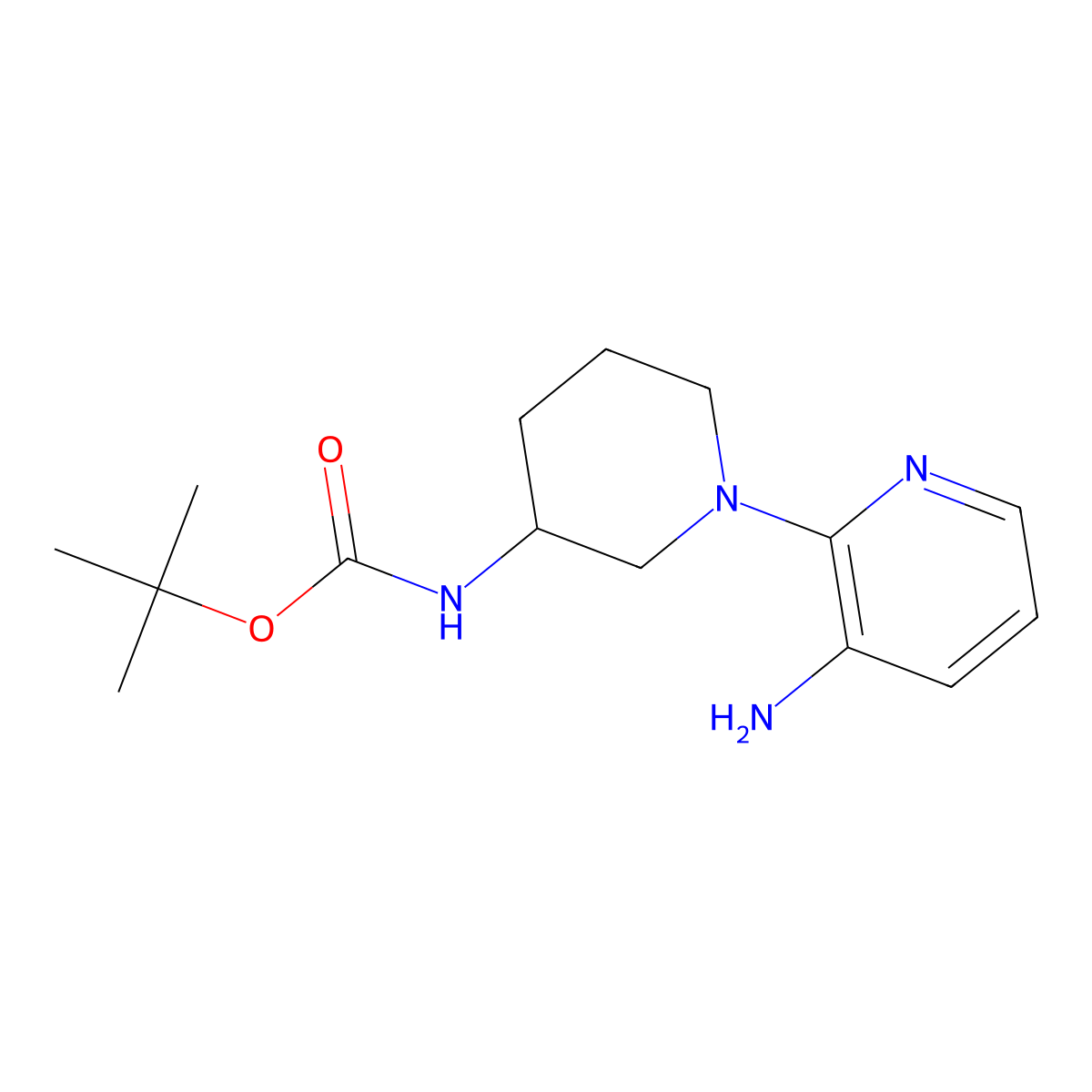 Tert-butyl (1-(3-aminopyridin-2-yl)piperidin-3-yl)carbamate molecular structure, CAS 1052705-54-0