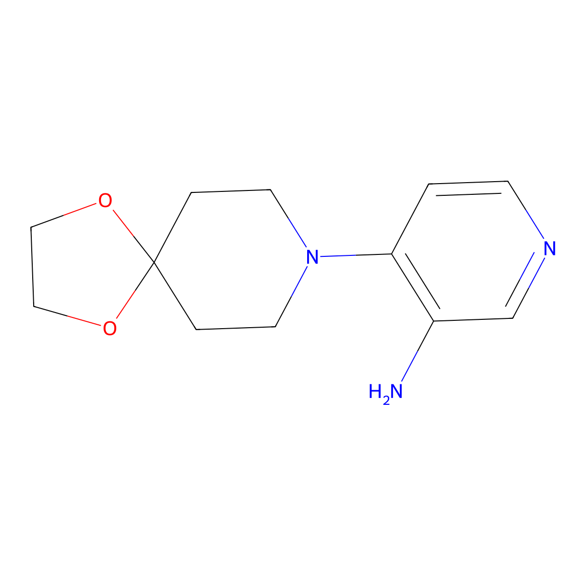 4-(1,4-Dioxa-8-azaspiro[4.5]decan-8-yl)pyridin-3-amine molecular structure, CAS 1052705-56-2