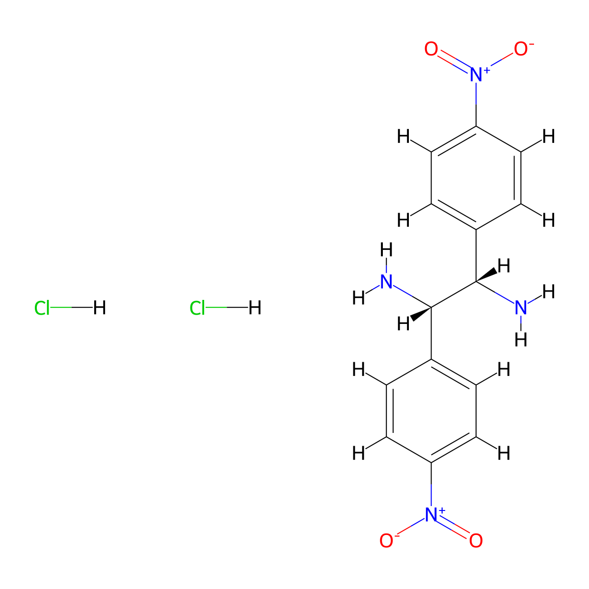 (1S,2S)-1,2-Bis(4-nitrophenyl)ethane-1,2-diamine dihydrochloride molecular structure, CAS 1052707-07-9