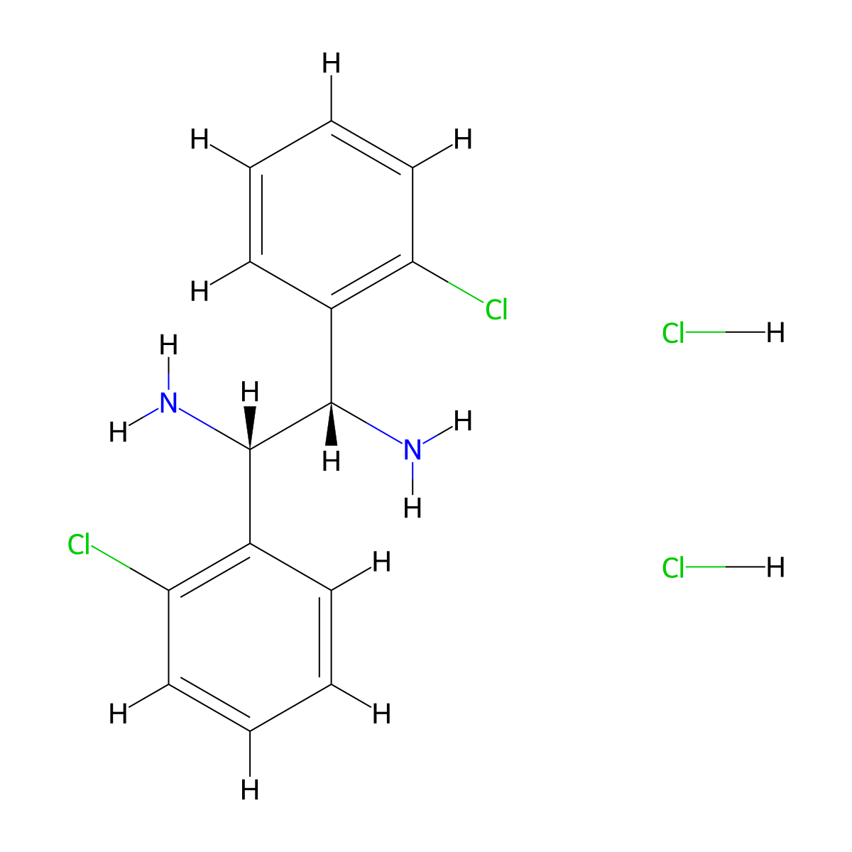 (1S,2S)-1,2-Bis(2-chlorophenyl)ethane-1,2-diamine dihydrochloride molecular structure, CAS 1052707-24-0
