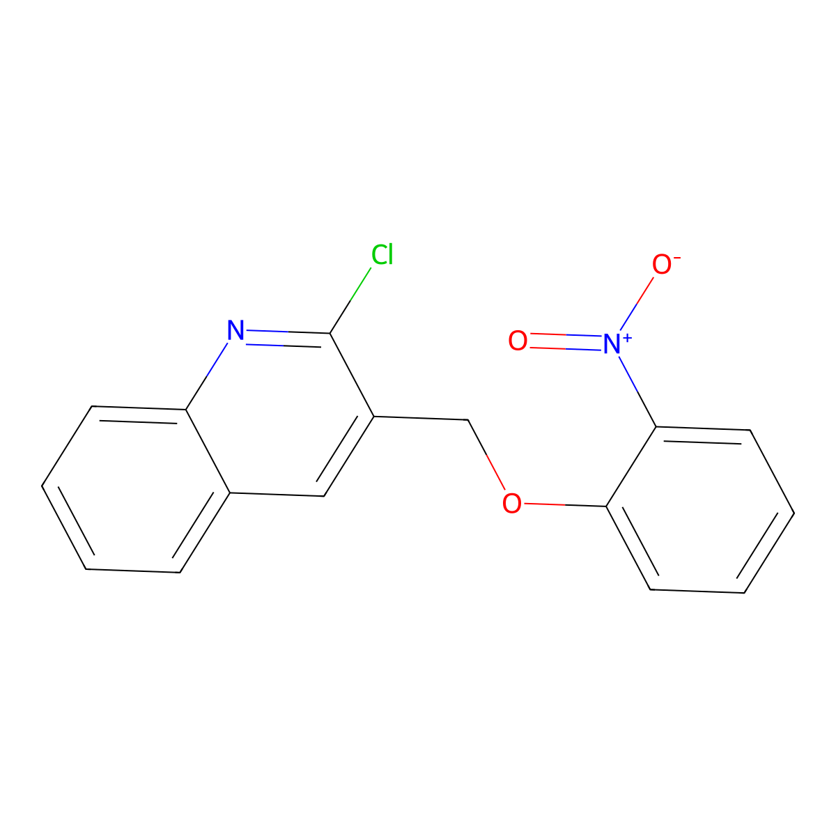 2-Chloro-3-(2-nitrophenoxymethyl)quinoline molecular structure, CAS 105271-81-6