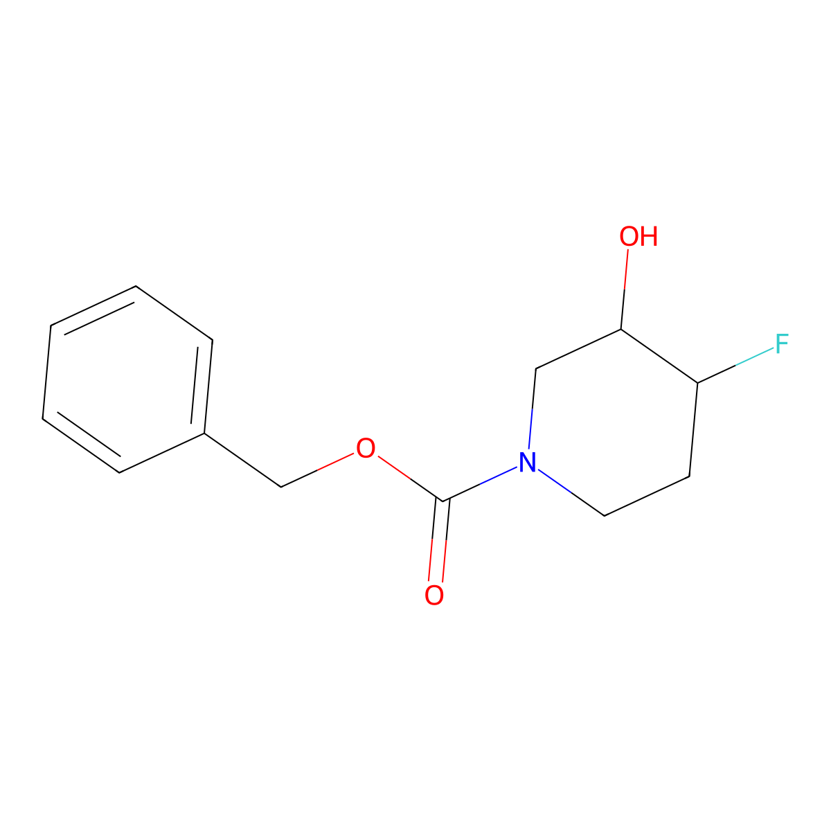 trans-Benzyl 4-fluoro-3-hydroxypiperidine-1-carboxylate molecular structure, CAS 1052713-41-3