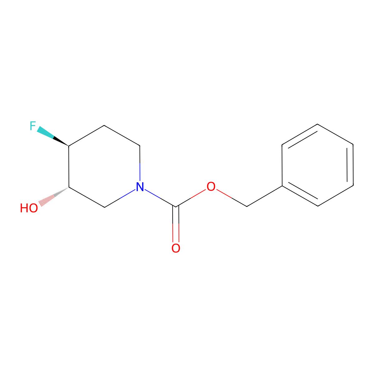 trans-Benzyl 4-fluoro-3-hydroxypiperidine-1-carboxylate molecular structure, CAS 1052713-41-3
