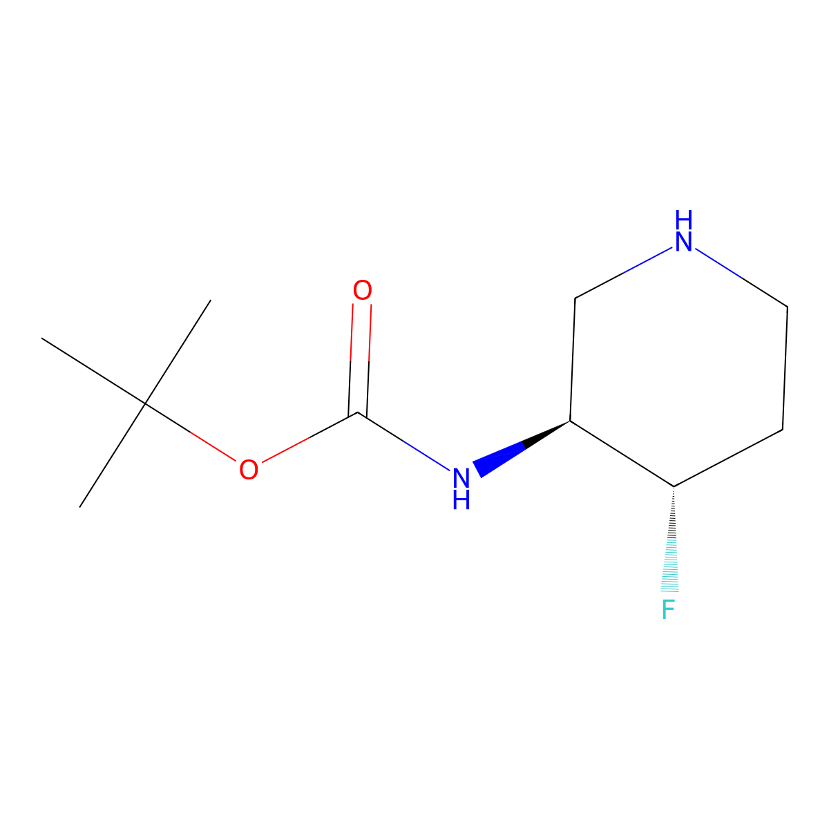 Tert-butyl ((3S,4S)-4-fluoropiperidin-3-yl)carbamate molecular structure, CAS 1052713-48-0